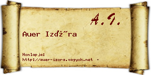 Auer Izóra névjegykártya